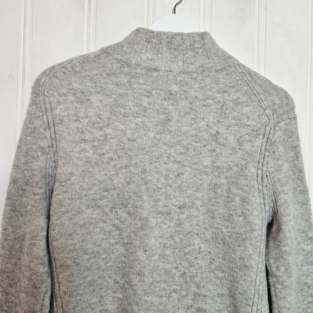 J. Crew Point Sur Gray Mock Neck Merino Wool Alpaca Blend Sweater Womens Size S - Picture 9 of 14